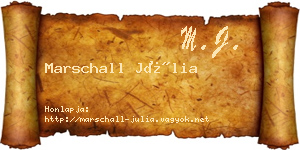 Marschall Júlia névjegykártya